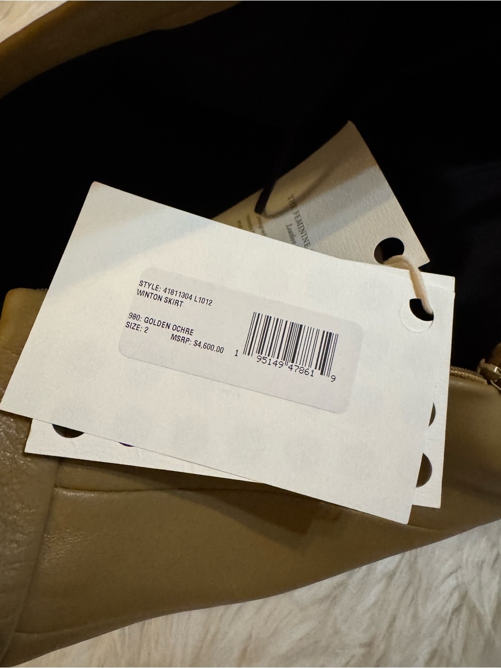 KHAITE New Winton Leather Skirt Golden Ochre Size 2 - Picture 10 of 12
